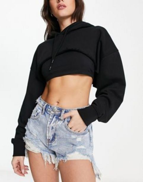 Signature 8 high waisted distressed denim shorts in light wash blue offer at Asos