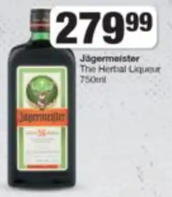 Spar Tops Jägermeister The Herbal Liqueur 750ml offer