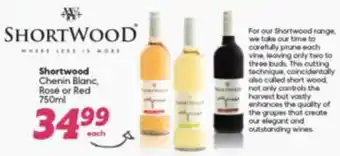 Shortwood Chenin Blanc, Rose or Red 750ml