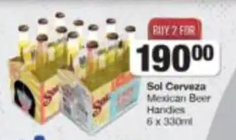 Spar Tops Sol Cerveza Mexican Beer Handles 6 x 330ml offer