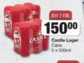 Spar Tops Castle Lager Cans 6 x 500ml offer