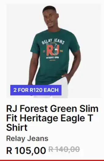 Markham Rj forest green slim fit heritage eagle t-shirt offer