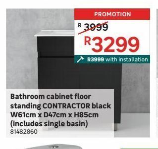 Leroy Merlin Bathroom cabinet floor standing contractor black offer