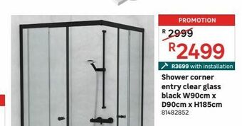 Leroy Merlin Shower corner entry clear glass black offer