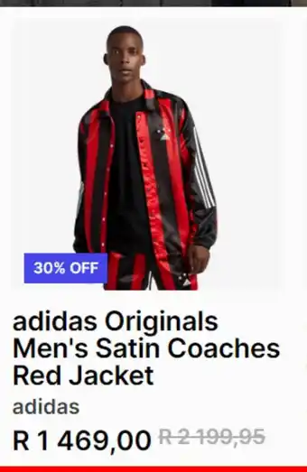 Sportscene Adidas originals men's satin coaches red jacket offer