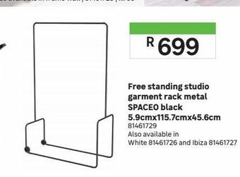 Leroy Merlin Free standing studio garment rack metal spaceo offer