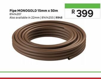 Leroy Merlin Pipe monogold 15mm x 50m offer