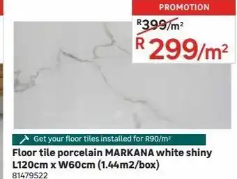 Leroy Merlin Floor tile porcelain markana white shiny offer