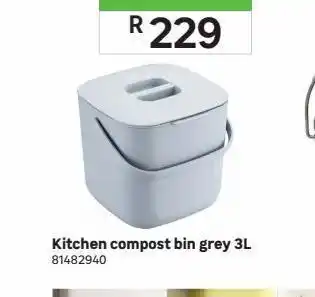 Leroy Merlin Kitchen compost bin grey 3l offer