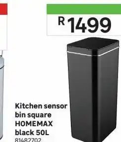 Kitchen sensor bin square homemax  black 50l