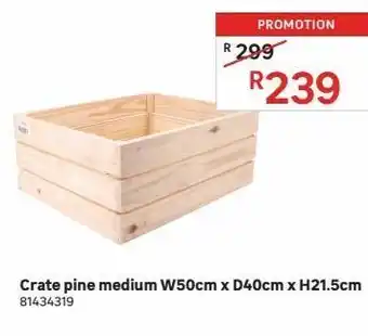 Leroy Merlin Crate pine medium w50cm x d40cm x h21.5cm offer
