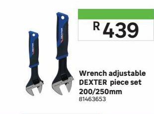 Wrench adjustable dexter piece set 200/250mm offer at Leroy Merlin