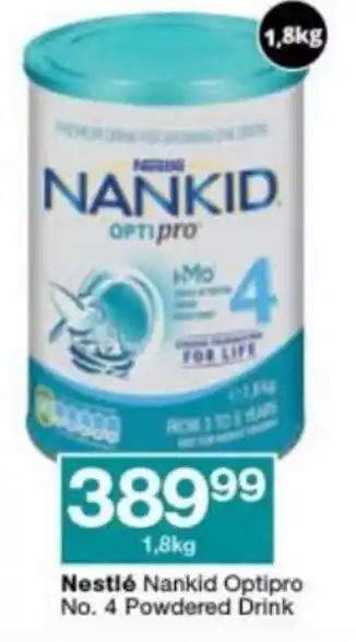 Checkers Hyper Nestlé Nankid Optipro No. 4 Powdered Drink offer