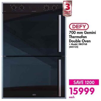 Makro DEFY 700 mm Gemini Thermofan Double Oven offer
