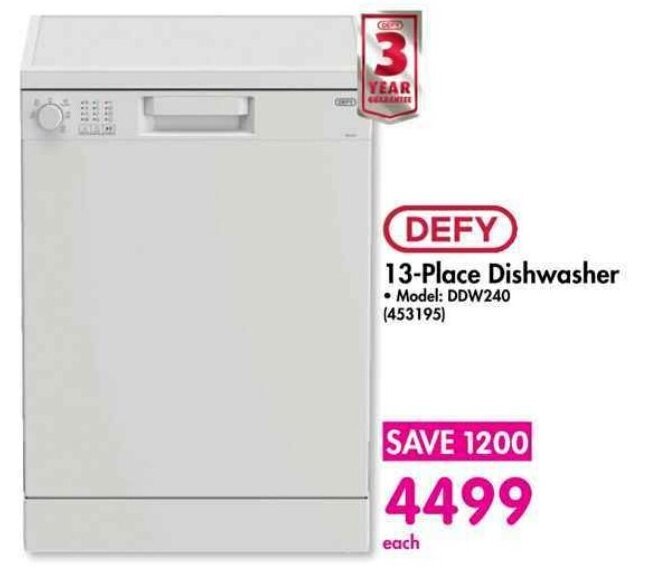 DEFY 13Place Dishwasher offer at Makro