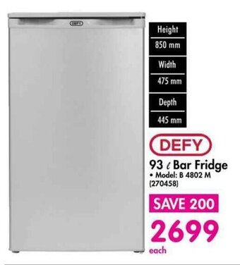Makro DEFY 93L Bar Fridge offer