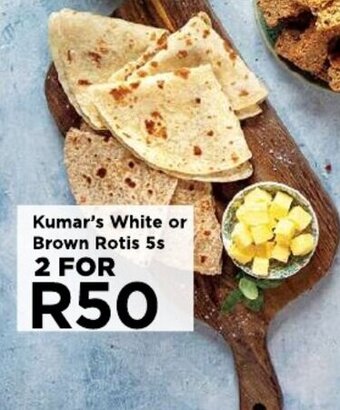 Food Lover's Market Kumar's White or Brown Rotis 5s offer