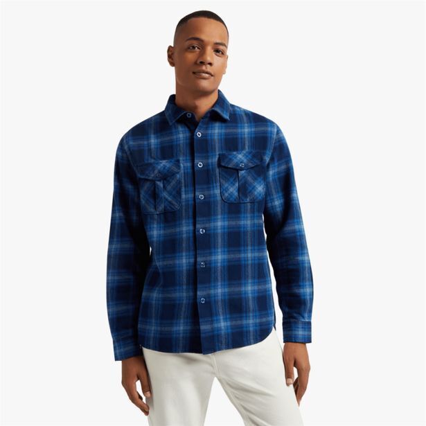 Men's relay jeans regular check blue shirt offer at Markham