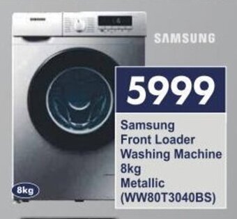 President Hyper Samsung Front Loader Washing Machine 8kg Metallic (WW80T3040BS) offer