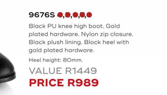 Honey Fashion Accessories Black pu knee high boot offer