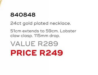 Honey Fashion Accessories 24ct gold plated necklace offer