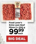 Food Lover's Market Food lover's extra lean beef mince-2 x 500g offer