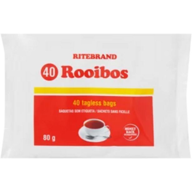Ritebrand rooibos teabags 40 pack offer at Shoprite
