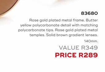 Honey Fashion Accessories Rose gold plated metal frame. butter yellow polycarbonate detail with matching polycarbonate tips offer