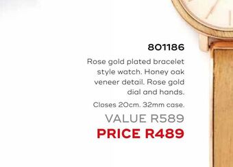 Honey Fashion Accessories Rose gold plated bracelet style watch offer