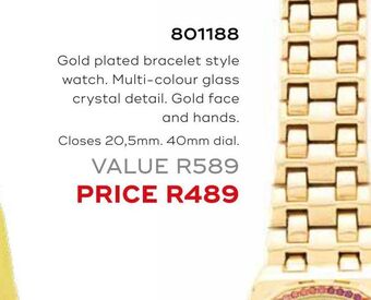 Honey Fashion Accessories Gold plated bracelet style watch offer