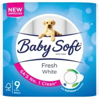 Shoprite Baby soft fresh white 2 ply toilet rolls 9 pack offer
