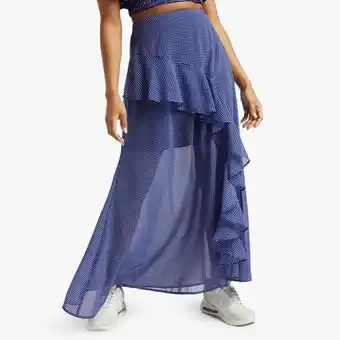 The FIX Women's blue co-rd gingham midi skirt with frill detail offer