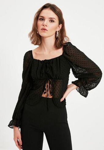 Superbalist Petite lace detail crop blouse - black offer