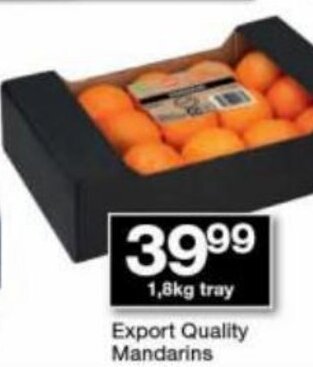 Checkers Hyper Export Quality Mandarins offer