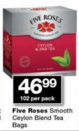 Five Roses Smooth Ceylon Blend Tea Bags