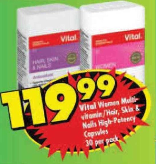 Vital Women Multi vitamin/Hair, Skin & Nails HighPotency Capsules 30