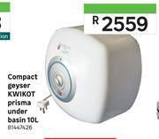 Kwikot compact geyser prisma under basin 10l 81447426 offer at Leroy Merlin