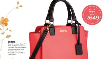 Coral pu handbag