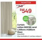 Leroy Merlin Inspire curtain cotton carol l200cm x h280cm moon 81443931 offer