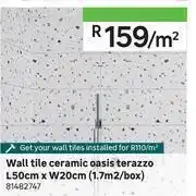 Leroy Merlin Wall tile ceramic oasis terazzo l50cm x w20cm (1.7sqm/box) 81482747-per sqm offer