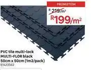 Leroy Merlin Multi flor pvc tile multi lock black 50cm x 50cm (1sqm/pack) 81423582-per sqm offer