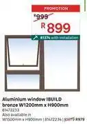 Leroy Merlin Ibuild aluminium window bronze w1200mm x h900mm 81472233 offer