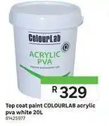 Leroy Merlin Colourlab top coat paint acrylic pva white 81425977-20l offer