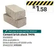 Leroy Merlin Cement brick stock 7mpa-per unit offer