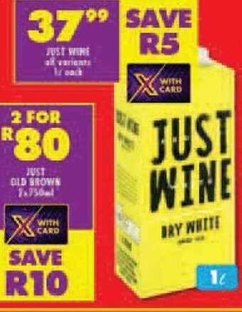 Shoprite Just Wine all variants offer