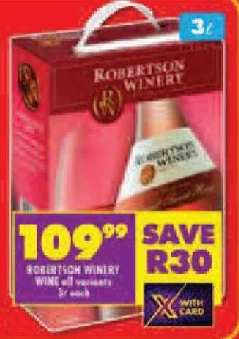 Shoprite ROBERTSON WINERY WINE all variants offer