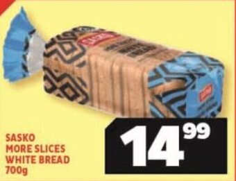 Usave SASKO MORE SLICES WHITE BREAD 700g offer