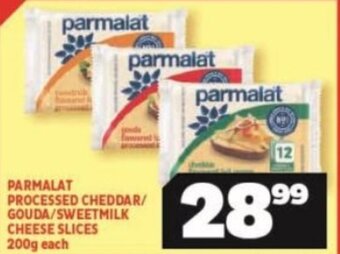 Usave PARMALAT PROCESSED CHEDDAR/ GOUDA/SWEETMILK CHEESE SLICES 200g each offer