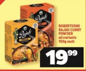 Usave ROBERTSONS RAJAH CURRY POWDER all variants 100g each offer