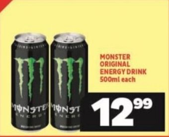 Usave MONSTER ORIGINAL ENERGY DRINK 500ml each offer